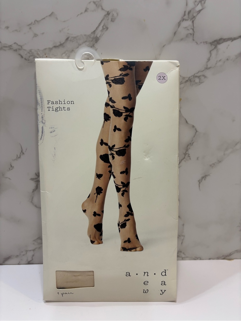 Black Rose Print Sheer Pantyhose Tights 2X Halloween Cosplay Floral Gothcorp